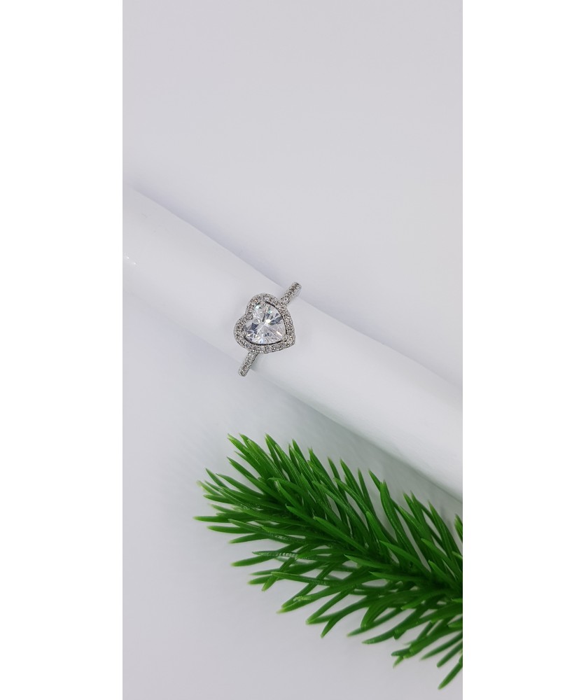 Heart Shape Halo Moissanite Ring