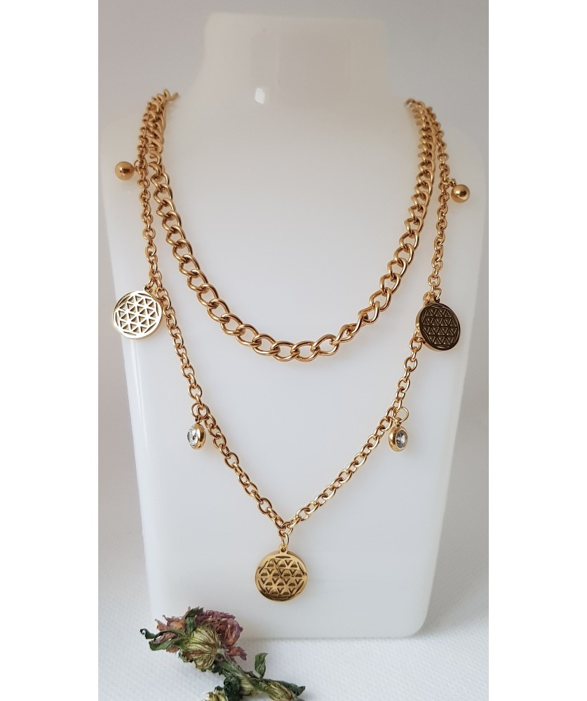 Dual Tier Coin Necklace