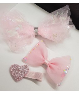 Heart Hair Bow Set